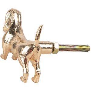 Clayre Eef Türknauf Hund Goldfarbig Eisen 6x4x4 cm...