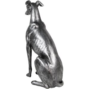 Clayre & Eef 6PR5068 Dekoration Hund Silberfarbig 20x10x30 cm
