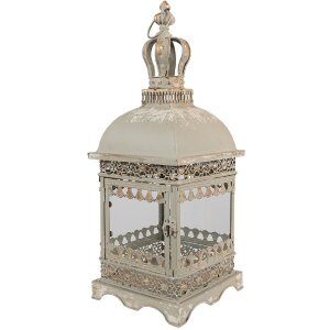 Clayre & Eef 6Y5586 Laterne Eisen Glas Grau Grün...