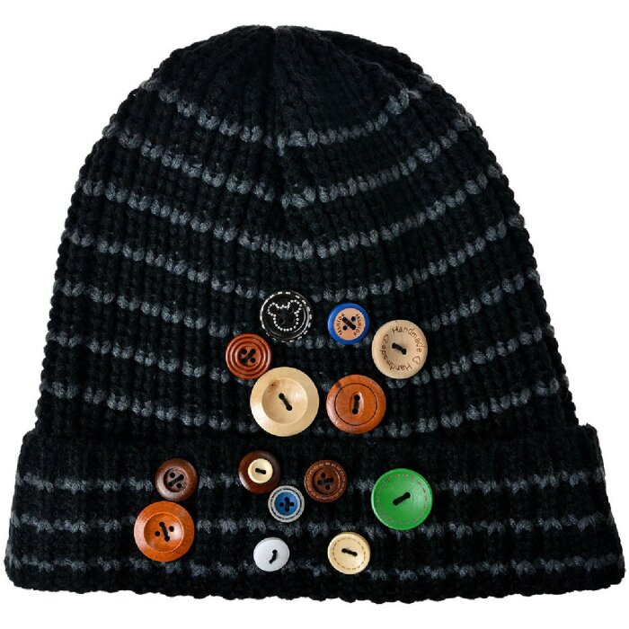 Juleeze JZKCA0006Z Детский бобрик черного цвета с серыми полосками и пуговицами
