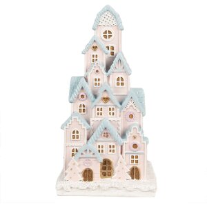 Clayre & Eef 6PR4202 Dekoration Haus mit LED 13x13x26 cm