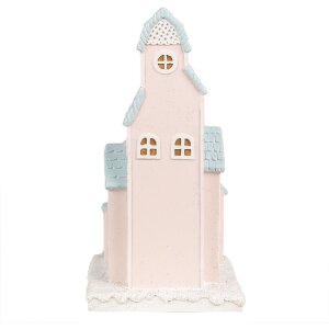 Clayre & Eef 6PR4202 Украшение Дом со светодиодами 13x13x26 см