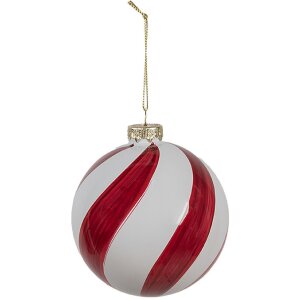 Clayre Eef Weihnachtskugel Glas Ø 8x8 cm Rot...