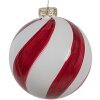 Clayre Eef Weihnachtskugel Ø12cm Rot Weiß Glas Christbaumschmuck klassisch elegant