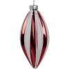 Clayre Eef 6GL4638 Weihnachtskugel Ø 6x13 cm Rot Weiß Glas Weihnachtsbaumschmuck