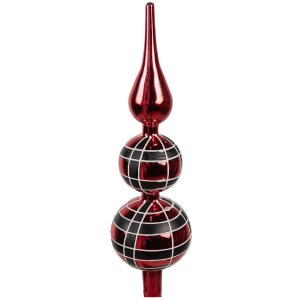 Clayre Eef 6GL4652 Christbaumspitze Rot Glas Ø...