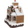 Clayre Eef Weihnachtsdekoration Lebkuchenhaus LED Musik 33x17x30 cm Braun