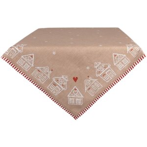 Clayre Eef Tischdecke Lebkuchenhaus 100x100 cm Braun...