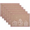 Clayre Eef Tischsets 6er Set 48x33 cm Braun Lebkuchenhaus Baumwolle
