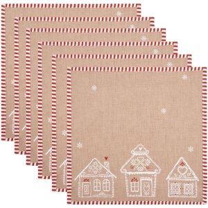 Clayre Eef Servietten 6er Set Lebkuchenhaus 40x40 cm...