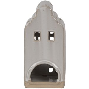 Clayre & Eef 6CE1790 Фарфоровый держатель для чайной лампы Дом бежевый 9x8x18 см Стиль кантри