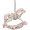 Clayre & Eef 6PR4224 Dekohänger Schaukelpferd Rosa 8x2x7 cm Weihnachten