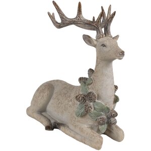 Clayre Eef Dekorationsfigur Hirsch Braun 31x16x29 cm Polyresin Landhausstil
