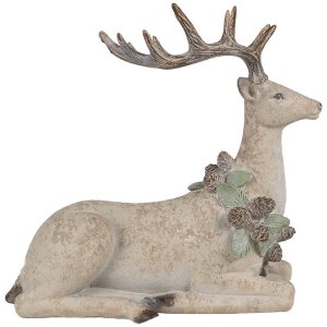 Clayre Eef Dekorationsfigur Hirsch Braun 31x16x29 cm Polyresin Landhausstil