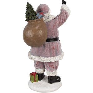 Clayre & Eef Weihnachtsmann Figur Rosa 43 cm Polyresin Weihnachtsdekoration