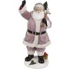 Clayre & Eef Weihnachtsmann Figur Rosa 43 cm Polyresin Weihnachtsdekoration