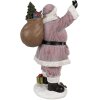 Clayre & Eef Weihnachtsmann Figur Rosa 43 cm Polyresin Weihnachtsdekoration