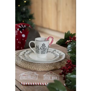 Clayre Eef GBB42-1 Geschirrtuch 50x70 cm Braun Lebkuchenhaus Baumwolle