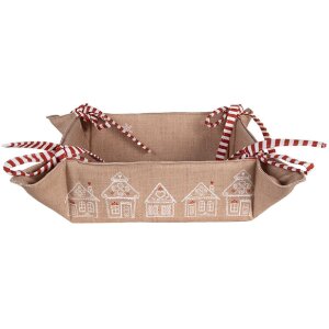 Clayre Eef Brotkorb Lebkuchenhaus 35x35x8 cm Braun...