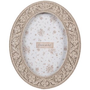 Clayre & Eef 2F1167 Fotorahmen Oval Beige 16x2x21 cm...