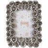 Clayre & Eef Bilderrahmen 10x15 cm Silberfarbig Retro Blumen Design