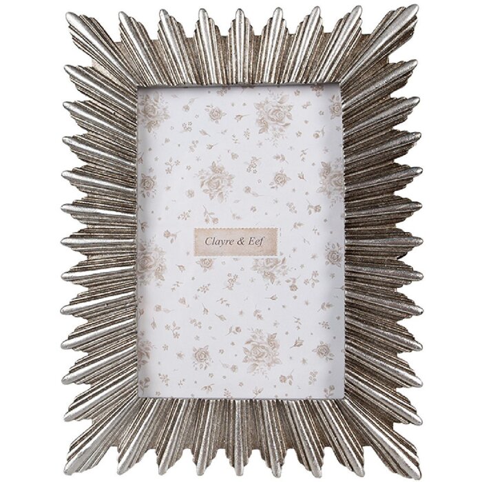 Clayre & Eef 2F1174 Fotorahmen 17x2x22 cm Silberfarbig Modern