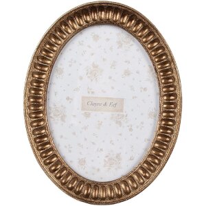 Clayre & Eef 2F1192 Bilderrahmen Gold 14x2x19 cm Oval Retro Vintage