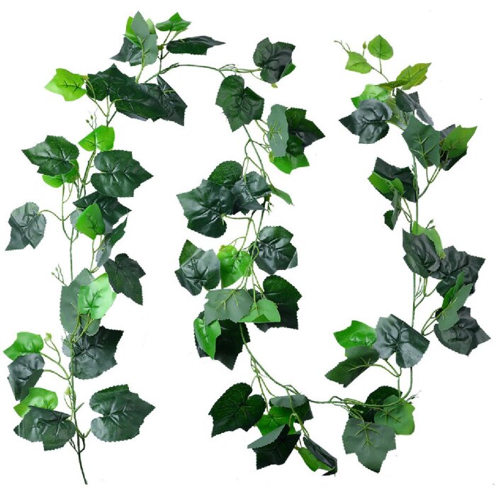 Clayre & Eef Kunstpflanze Blättergirlande Grün 220 cm Kunststoff Naturgetreu