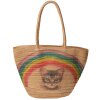 Juleeze JZBG0300 Strandtasche Boho Braun 44x27x30 cm Synthetisch Katzenmotiv