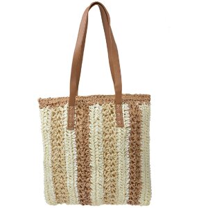 Juleeze JZBG0302 Strandtasche 36x40 cm Beige Braun Synthetik