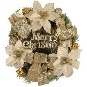 Clayre & Eef 65773 Weihnachtskranz Goldfarbig...