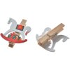 Clayre & Eef 65637 Klammer mit Schaukelpferd Set 6 4x1x4 cm
