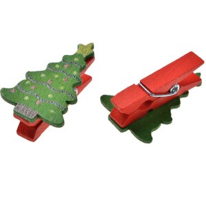 Clayre & Eef 65639 Klammer mit Weihnachtsbaum Set 8...