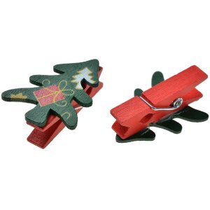 Clayre & Eef 65640 Klammer mit Weihnachtsbaum Set 8...