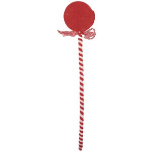Clayre & Eef 65851 Weihnachtsdeko Lollipop Rot Weiß 9x1x41 cm Kunststoff