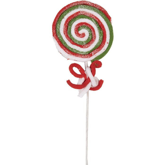Clayre & Eef 65855 Рождественское украшение Леденец 10x1x42 см красный белый зеленый
