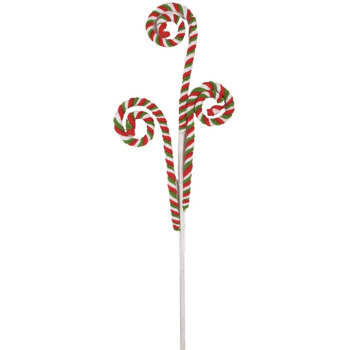 Clayre & Eef 65857 Dekoration Zuckerstange 68 cm Rot Grün Kunststoff