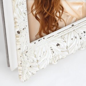 ZEP Bilderrahmen 10x15 cm Kunstharz antikes Design Weiß Vintage-Look