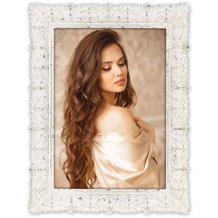 ZEP Kunstharz-Bilderrahmen Sabletes 13x18 cm Weiß Vintage mit Aufsteller