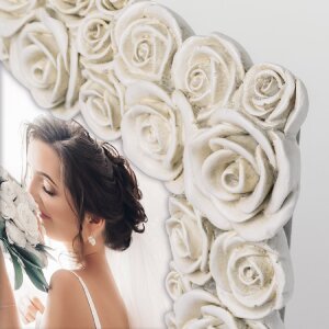 ZEP Portraitrahmen Rose 15x20 cm Weiß Kunstharz Rosenverzierung