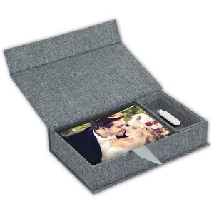 ZEP USB фотобокс Lodi серый лен 23x12,5x5 см без...