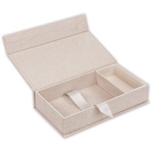 ZEP USB Fotobox Lodi creme Leineneinband 23x12 5x5 cm ohne USB-Stick