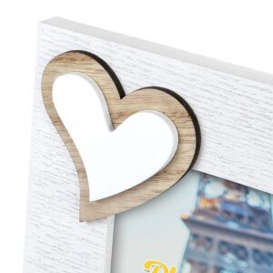 Фоторамка ZEP Лавиния 10x15 см дерево с аппликацией в виде сердца для портретного формата