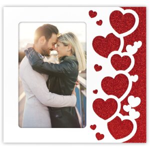 ZEP Holz Fotorahmen Rosalia 10x15 cm Herz Glitter Aufsteller