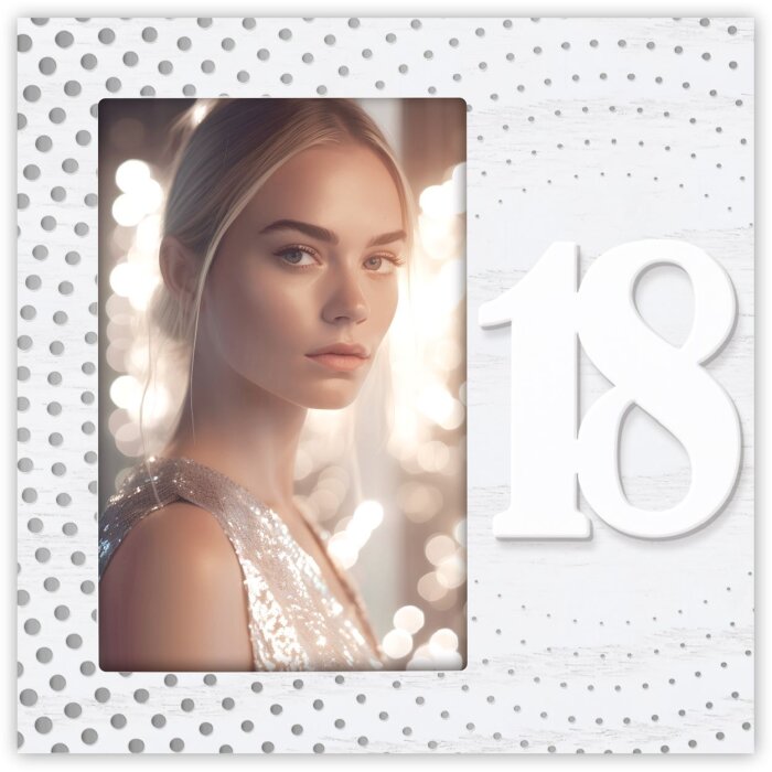 ZEP Bilderrahmen Joyce 10x15 cm Weiß Zahl 18 Hochformat Holz