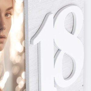 ZEP Bilderrahmen Joyce 10x15 cm Weiß Zahl 18 Hochformat Holz