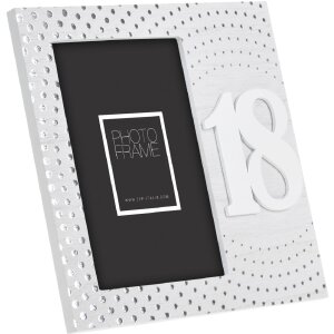 ZEP Bilderrahmen Joyce 10x15 cm Weiß Zahl 18 Hochformat Holz