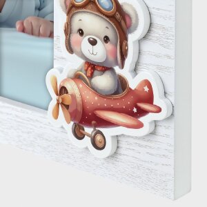 ZEP Babyrahmen Colin 10x15 cm blau Holzrahmen mit Aufsteller