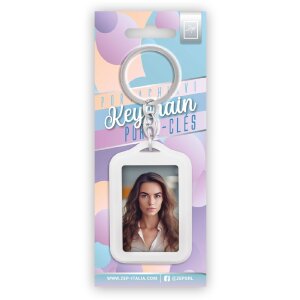 ZEP AR7W Schlüsselanhänger Weiß für Fotogröße 3,5x4,5 cm Double Face Gummi
