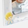 ZEP B22446B Babyrahmen Daniel 10x15 cm blau versilbert mit Sternen Engelmotiv